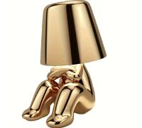 (MR.Where) 1pc Little Golden Man Creative Night Lamp with USB Charging Cable Italian Design Thinker Statue