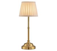 Mr. White Cordless LED Table Lamp with Dimmer, Built-in Rechargeable Battery, 3-Level Brightness, Patio Table Lamp with Fabric Shade, Bedside Night Lamp, Ambient Light for Restaurant (Bronze)