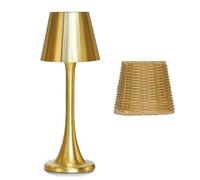 Mr. White Outdoor Waterproof Cordless Rechargeable Portable Touch Battery Operated Powered Table Lamp for Restaurant Kitchen Patio Dinner Dining (Gold)