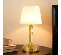 Mr.White Rechargeable Cordless Table Lamp with Fabric Shade, 5200mAh Battery Operated LED Table Light, for Restaurant Kitchen Patio Dinner Dining (Bronze)