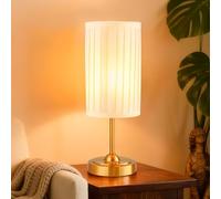 Mr.White Rechargeable Cordless Table Lamp with Fabric Shade, 5200mAh Battery Operated LED Touch Table Light, for Restaurant Kitchen Patio Dinner (Bronze)