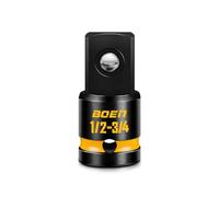 Mr.wintek 1/2" F to 3/4" M Impact Socket Adapter, Cr-Mo Steel, Power Socket Reducer with Deep Embossed and Painted Marking, for Impact Driver Conversions