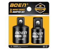 Mr.wintek 2-Piece Impact Socket Adapter and Reducer Set, 3/8" F to 1/2" M, 1/2" F to 3/8" M, Cr-Mo Steel for Impact Driver Conversions