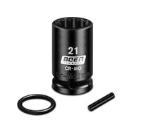 Mr.wintek 21mm Scaffolding Impact Socket 1/2" Drive with Retaining Pin & O-Ring, 12 Point Design, CR-MO Steel for Scaffolding Coupler, Pipe Clamps, High-Torque Applications, Automotive Repair
