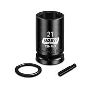 Mr.wintek 21mm Scaffolding Impact Socket 1/2" Drive with Retaining Pin & O-Ring, 6 Point Design and 52mm Length Socket, Cr-Mo Steel for Scaffolding Coupler and Pipe Clamps