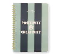 Mr. Wonderful - A5 Hardcover Notebook - Spiral Binding - Positivity & creativity - 160 squared pages - Includes stickers