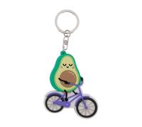 Mr. Wonderful - Keyring - Avocado on bicycle - Key ring made of rubber, multicoloured, Estandar