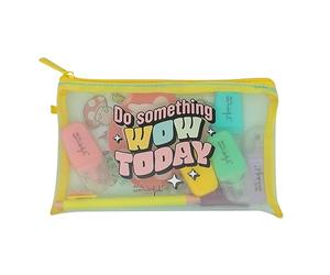 Mr.Wonderful Pencil Case with Extras - Do Something Wow Today x x, Multicolored, 21x3x14, Casual