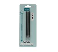 Mr. Wonderful - Set of 3 Ink Refills for erasable pens - Black - Thermosensitive Gel Ink - Pen Refills