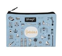 Mr. Wonderful - Toiletry Bag - Barcelona - Travel Toiletry Bag - Zip Closure - Cotton Toiletry Bag, Multicoloured, Toiletry Bag