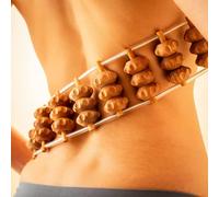 Mr.Woodware Rope Back Massager - 47.2 inches Lymphatic Drainage Massager Tool for Back, Neck, Legs, Waist, Body Pain Relief and Massage Therapy - Anti Cellulite Wooden Massage Roller for Maderoterapia