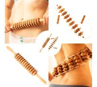 Mr. Woodware Wood Massage Tools - 2 in 1 Wooden Massager Straight Roller Stick and Back Rope Massager Set - Massage Kit for Lymphatic Drainage, Body Sculpting, Muscle Shaping, Maderoterapia