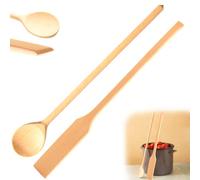 Mr.Woodware Wooden Kitchen Utensils- 24 Inch Long Handle Beech Wood Wok Spatula and Cooking Spoon - 2 in 1 Wooden Cooking Utensils Set for Mixing in Big Stock Pots Cauldron (Spoon & Spatula)