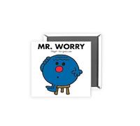 Mr. Worry Magnet - 2x2 Inch Glossy Rectangular Fridge Magnet | Official Mr Men Gift | Proudly Made in the UK | Fun Home or Office Accessory with Branded Packaging