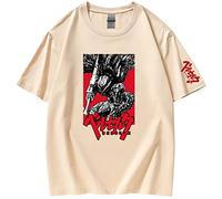 MR.YATCLS Fosike Berserk Manga Tshirs Men - Guts Graphic Print T Shirt Unisex - Anime Costume Round Neck Short Sleeve Tee Shirt XS-3XL… Apricot