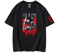MR.YATCLS Fosike Berserk Manga Tshirs Men - Guts Graphic Print T Shirt Unisex - Anime Costume Round Neck Short Sleeve Tee Shirt XS-3XL… Black