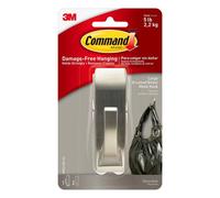 3M Command Hook Modern Reflections MR03-BN - Large Brushed Nickel, 1 Hook & 2 Adhesive Strips