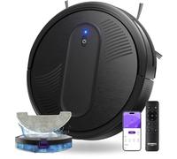MR1 Robot Vacuum with Mop, 3 in 1 Vacuum and Mop Robotic Vacuum with Auto Boost, 140mins Runtime, 3000Pa Powerful Suction, 3.2 inch Thin Robot Hoover, APP/Remote/Voice Control, for Hard Floors