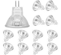 MR11 Halogen Bulbs (Pack of 12), GU5.3 Halogen Lamp 12V 35W, Mr11 GU5.3 Bulb Glass Cover for Ceiling Light, 2 Pin Halogen Bulb 2700K Warm White