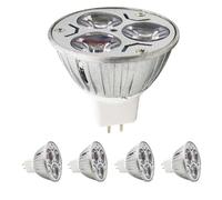MR16 3W LED Bulbs Warm White 2700K 240LM,AC 12V/DC 12V, 20 Watt Incandescent Equivalent, Ultra Bright Energy Saving Spotlight, LED Lamp for Landscape Yard Recessed Lighting Track Lighting (5 pieces)