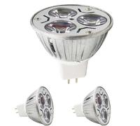 MR16 3W LED Bulbs Warm White 2700K 240LM,AC 12V/DC 12V, 20 Watt Incandescent Equivalent, Ultra Bright Energy Saving Spotlight, LED Lamp for Landscape Yard Recessed Lighting Track Lighting (3 pieces)