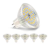 MR16 Led Lamps Warm White 2700K, Mr16 Gu5.3 Led 5W Replacement for 50W 40W 35W Halogen Lamp, 500Lm Led Lamp 120 ° Beam Angle, Ac / Dc 12V, High CRI 83 Ra, No Flickering, Not Dimmable, Pack of 5