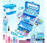 Mrabbitoo Makeup Sets For - Toys Children Makeup Set Washable Make Up Set for Little ,Princess Play Games Toys Presents,Teenage Gifts Christmas Birthday For Age 4-12 Year Old (Blue) (UK-04)