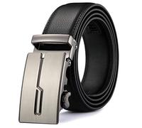 MRACSIY Men Automatic Buckle Belt Genuine Leather Belt Black 120CM (Black 04)