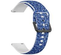 MRAKPLGE 18mm Silicone Sports Watch Band, Blue Stars Pattern, Compatible with Fossil Women's Gen 5E 42mm / Gen 6 42mm, Fossil Venture Gen 4 HR/Gen 3 Women Men