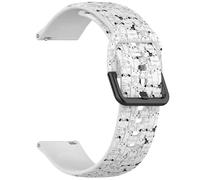 MRAKPLGE 18mm Sports Watch Band, Dogs Black White Pattern, Replacement Soft and Flexible Wristband Bracelet for 18mm Smartwatch