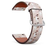 MRAKPLGE 18mm Watch Band with Quick-Release, Cats Autumn Flowers Watercolor Pattern, Replacement Vegan Leather Strap, Bracelet for Smartwatches, Wristband for Men and Women