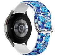 MRAKPLGE 20mm Sports Watch Band, Compatible with Samsung Galaxy Watch 6 / Classic, 5 / PRO, 4 Classic Sports (Summer Hawaiian Exotic Pattern) Replacement Wristband Bracelet for Smartwatch