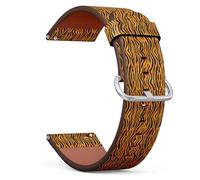 MRAKPLGE 20mm Watch Band with Quick-Release, Tiger Print Stripes Skin Pattern, Replacement Vegan Leather Strap, Bracelet for Smartwatches, Wristband for Men and Women
