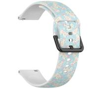 MRAKPLGE 22mm Sports Watch Band, Cute Cartoon Bunny Pattern, Replacement Soft and Flexible Wristband Bracelet for 22mm Smartwatch
