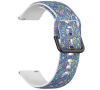 MRAKPLGE 22mm Sports Watch Band, Cute Underwater World Pattern, Replacement Soft and Flexible Wristband Bracelet for 22mm Smartwatch