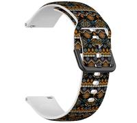 MRAKPLGE 22mm Sports Watch Band, Ethno Ethnic Boho Pattern, Replacement Soft and Flexible Wristband Bracelet for 22mm Smartwatch