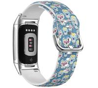 MRAKPLGE Sports Watch Band, Sugar Skull On Pattern, Compatible with FitBit Charge 6 & Fitbit Charge 5, Replacement Soft Silicone Strap Bracelet