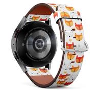 MRAKPLGE Watch Band, Fox Pattern, Compatible with Samsung Galaxy Watch 6/6 Classic, Galaxy Watch 5/5 PRO, Galaxy Watch 4 Classic, Replacement Vegan Leather Strap Bracelet