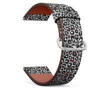 MRAKPLGE Watch Band, Leopard Pattern, Compatible with Garmin Forerunner 255/255 Music / 265/745 / Venu 2 / Venu 3 / Vivoactive 4, 22mm Replacement Vegan Leather Strap Bracelet