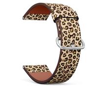 MRAKPLGE Watch Band, Leopard Skin Pattern, Compatible with Fossil Gen 5 Carlyle/Julianna/Garrett HR, Q Explorist Gen 4/3, Sport 43mm, Gen 5E 44mm, 22mm Replacement Vegan Leather Strap Bracelet