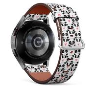 MRAKPLGE Watch Band, Panda Bear Pattern, Compatible with Samsung Galaxy Watch 6/6 Classic, Galaxy Watch 5/5 PRO, Galaxy Watch 4 Classic, Replacement Vegan Leather Strap Bracelet