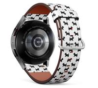 MRAKPLGE Watch Band, Scottish Terrier Cute Pattern, Compatible with Samsung Galaxy Watch 6/6 Classic, Galaxy Watch 5/5 PRO, Galaxy Watch 4 Classic, Replacement Vegan Leather Strap Bracelet