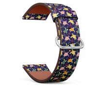 MRAKPLGE Watch Band, Sea Turtles Algae Pattern, Compatible with Garmin Vivoactive 5, Vivoactive 3/3 Music, Approach S12 / S40 / S42, 20mm Replacement Vegan Leather Strap Bracelet