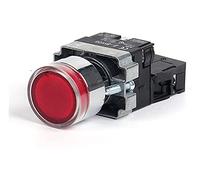 MRANADLDF 22mm Momentary XB2-BW3361 Round Push Button Switch with LED/Neon Light 1NO 24V/AC220V/AC380V(Blue No,6V)