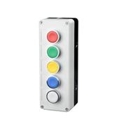 MRANADLDF New XB2 Metal Button Switch Control Box Start Stop Industrial Identification Symbol self Reset Circular Emergency(5Hole)
