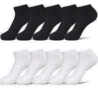 Mrao® 12 Pair Men Women Plain Rich Cotton Trainer Sport Sock Liner Low Cut Short Gym Ankle Sock (6 Pair Black/ 6 Pair White, Men 6-11)