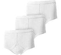 Mrao® 6 Pairs Men's White Y-Fronts Underpants, 100% Pure Cotton Plus Size Briefs Underwear, M L XL XXL 4XL 5XL (Medium)