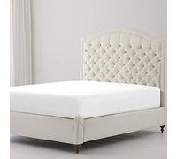 Mrao® Percale Cotton Rich 200 Thread Count Non Iron 25cm Deep Fitted Bed Sheets Single Double Super King Mattress Cover (Double, White)