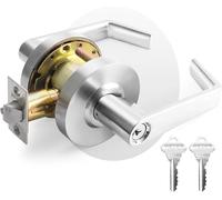 MrArm Commercial Door Lever Lock, Heavy-Duty Locking Door Handle, Designer Door Handles, Cylindrical Lever Lock, Non-Handed Grade 2 Industrial Standard Door Handle, Satin Chrome(Storeroom)