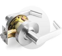 MrArm Commercial Door Lever Lock, Heavy-Duty Locking Door Handle, Designer Door Handles, Cylindrical Lever Lock, Non-Handed Grade 2 Industrial Standard Door Handle, Satin Chrome(Passage)